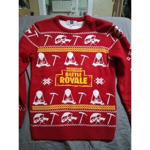 Epic Games Fortnite Battle Royale Ugly Christmas Sweater Red Mens Small Gaming